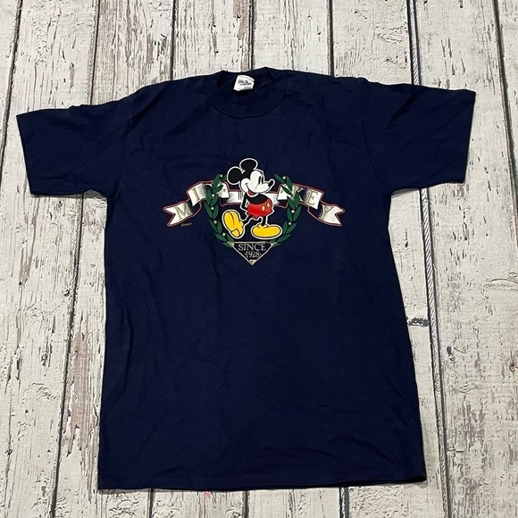 Vintage 90s Mickey Mouse Disney World Cartoon Graphic 1990s Crewneck Tshirt - Picture 1 of 4